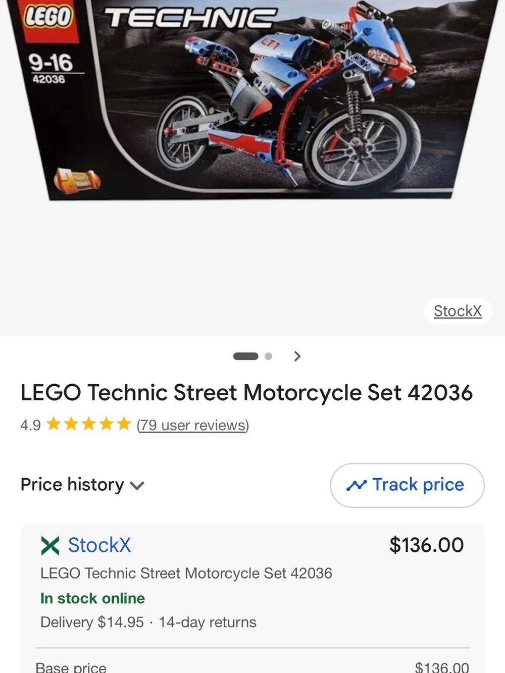 Brand NEW. Never been opened. Lego Technic Blue and Red Street Motorcycle- LT1 - Picture 7 of 12